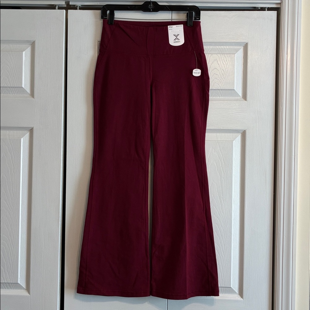 Xersion Burgundy Flare Women's Pants - Picture 2 of 11